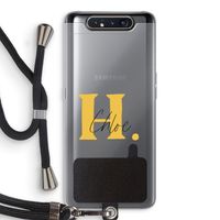 Amber Script: Samsung Galaxy A80 Transparant Hoesje met koord