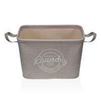 Wasmand Versa Grijs Polyester PVC Metaal EVA 38 x 25 x 26 cm