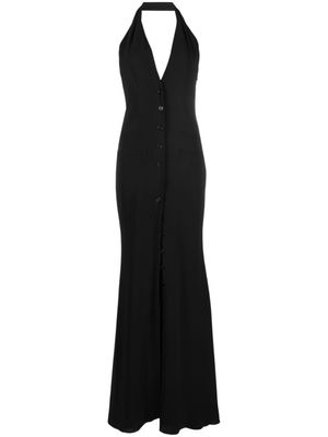 Blumarine robe sans manches à col v profond - Noir