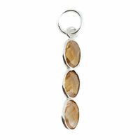 Edelsteen Hanger Citrien 3 Stenen - Zilver - 20 x 4 mm