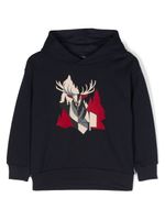 Il Gufo hoodie en coton à imprimé graphique - Bleu