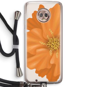 Orange Ellila flower: Motorola Moto G6 Transparant Hoesje met koord