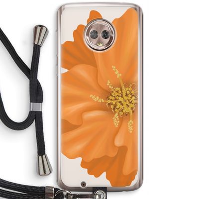 Orange Ellila flower: Motorola Moto G6 Transparant Hoesje met koord
