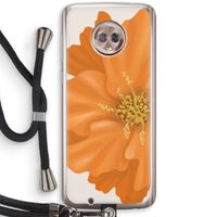 Orange Ellila flower: Motorola Moto G6 Transparant Hoesje met koord