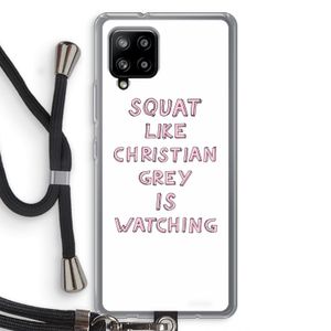 Christian Grey: Samsung Galaxy A42 5G Transparant Hoesje met koord