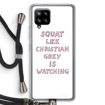 Christian Grey: Samsung Galaxy A42 5G Transparant Hoesje met koord