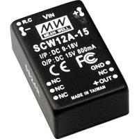 Mean Well SCW12A-12 DC/DC-converter 12 W Aantal uitgangen: 1 x Inhoud 1 stuk(s)