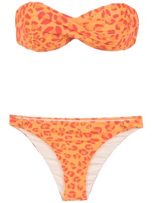 Amir Slama printed bandeau bikini set - Jaune