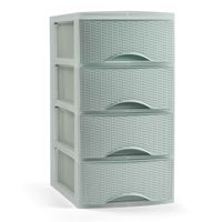 Plasticforte Ladeblokje/bureau organizer 4x lades - mintgroen - L18 x B25 x H33 cm