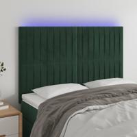 Hoofdbord LED 144x5x118/128 cm fluweel donkergroen