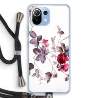 Mooie bloemen: Xiaomi Mi 11 Lite Transparant Hoesje met koord