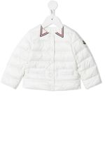 Moncler Enfant veste matelassée à finitions logo - Blanc