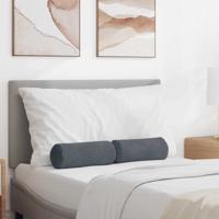 VidaXL Bolster kussens 2 stuks donkergrijs ø 15 x 40 cm cordstof