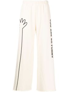 Natasha Zinko pantalon de jogging You Are So Funny - Blanc