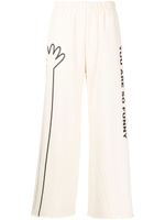 Natasha Zinko pantalon de jogging You Are So Funny - Blanc