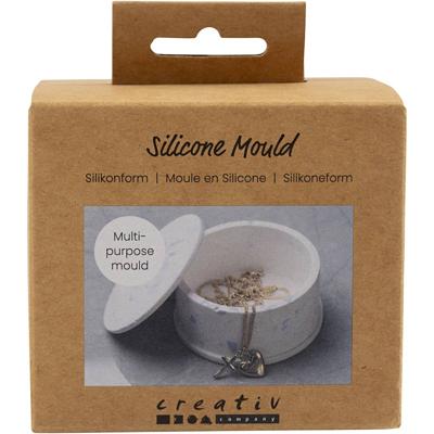 Creativ Company Siliconen vormen, pot met deksel, h: 4,5 cm, d 7,5 cm, 1 stuk/ 1 doos