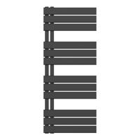 Belrad Handdoekradiator - links - aansluiting/comb - 1200X500mm- Zwart BUCZ1200500
