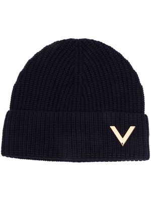 Valentino Garavani bonnet VGold en cachemire - Bleu