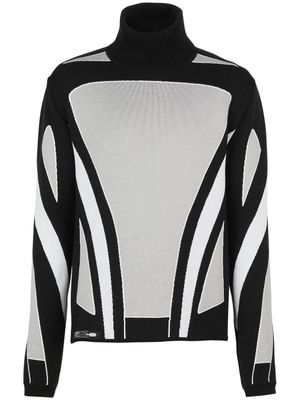 Balmain pull colour block à col roulé - Gris