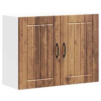 Keukenbovenkast Lucca bewerkt hout oud houtkleurig