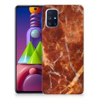 Samsung Galaxy M51 TPU Siliconen Hoesje Marmer Bruin - thumbnail