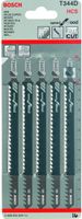 Bosch Accessoires 5x Speed voor hout decoupeerzaagblad T344D - 2608633A34