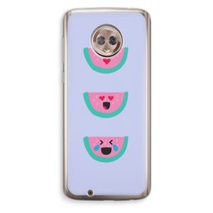 Smiley watermeloen: Motorola Moto G6 Transparant Hoesje