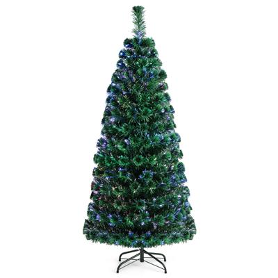 90/120/150/180cm Kunstkerstboom met Glasvezel Kleurwisselaa Kerstboom PVC Naalden Kerstboom Groen