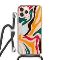 Colored Zebra: iPhone 11 Pro Transparant Hoesje met koord