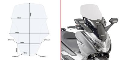 GIVI Windscherm, moto en scooter, D1166ST Verhoogd transparant