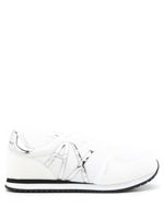 Armani Exchange baskets à logo métallisé - Blanc
