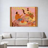 Urban Cotton Wandkleed 'Lunch With The Ladies' 80 x 110cm in Frame - black