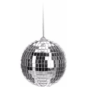 1x Zilveren discoballen/discobollen kerstballen 6 cm   -