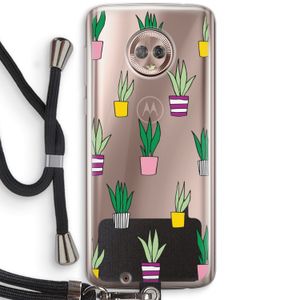 Sanseveria: Motorola Moto G6 Transparant Hoesje met koord