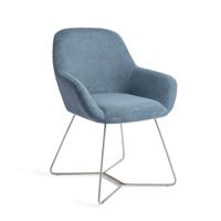 Jesper Home Eetkamerstoel 'Kushi' Beehive Steel, kleur Ocean Eyes Jesper Home Eetkamerstoel 'Kushi' Beehive Steel, kleur Ocean Eyes