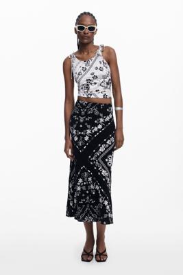 Zwarte bandana-rok - BLACK - XS