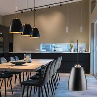 SG Hanglamp Bell mini zwart met witte binnenkant met LED lamp 5W 250 lumen met plafondkap