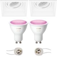 Philips Hue LED Spot Set GU10 - Kantelbaar Mat Wit - Bluetooth