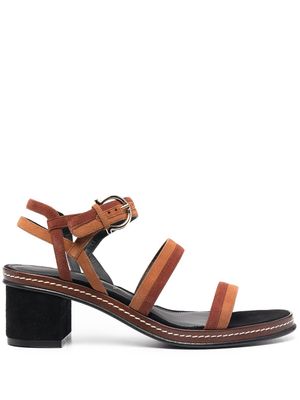 Ferragamo sandales en cuir bicolores - Marron