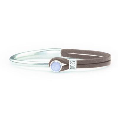 Qoss Grijze Armband Veerle Lila Bol - Maat S