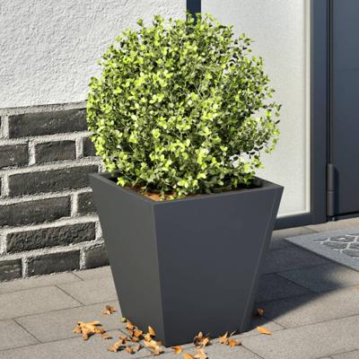 Plantenbakken 2 st 30x30x30 cm staal antracietkleurig