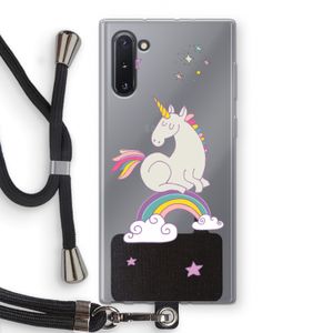 Regenboog eenhoorn: Samsung Galaxy Note 10 Transparant Hoesje met koord