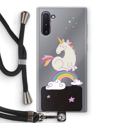 Regenboog eenhoorn: Samsung Galaxy Note 10 Transparant Hoesje met koord