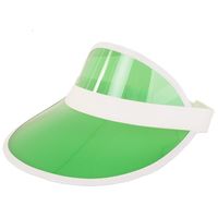 Verkleed zonneklep/sunvisor - voor volwassenen - groen/wit - Carnaval hoed   - - thumbnail