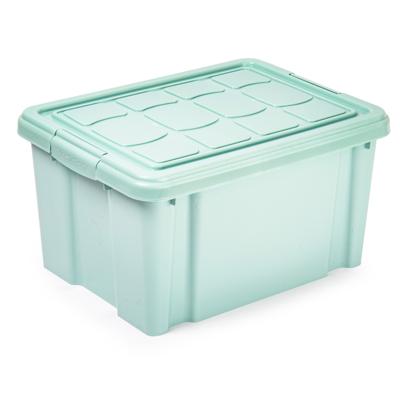 Multi Storage Opslagbox met deksel - mintgroen - 16 liter - 40 x 30 x 21 cm - kunststof