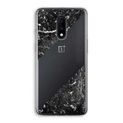 Zwart marmer: OnePlus 7 Transparant Hoesje