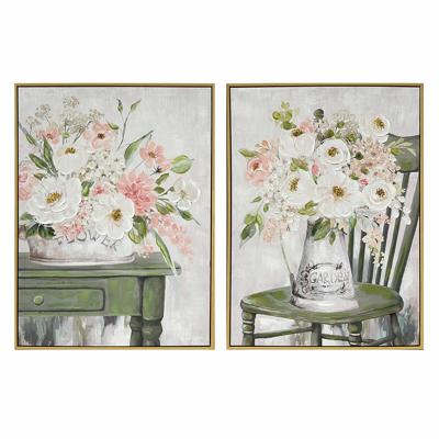 Schilderij DKD Home Decor Shabby Chic Vaas 60 x 3,5 x 80 cm (2 Stuks)