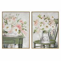 Schilderij DKD Home Decor Shabby Chic Vaas 60 x 3,5 x 80 cm (2 Stuks)
