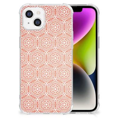 iPhone 14 Doorzichtige Silicone Hoesje Pattern Orange iPhone 14 Doorzichtige Silicone Hoesje Pattern Orange