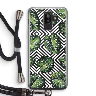 Geometrische jungle: Samsung Galaxy J8 (2018) Transparant Hoesje met koord